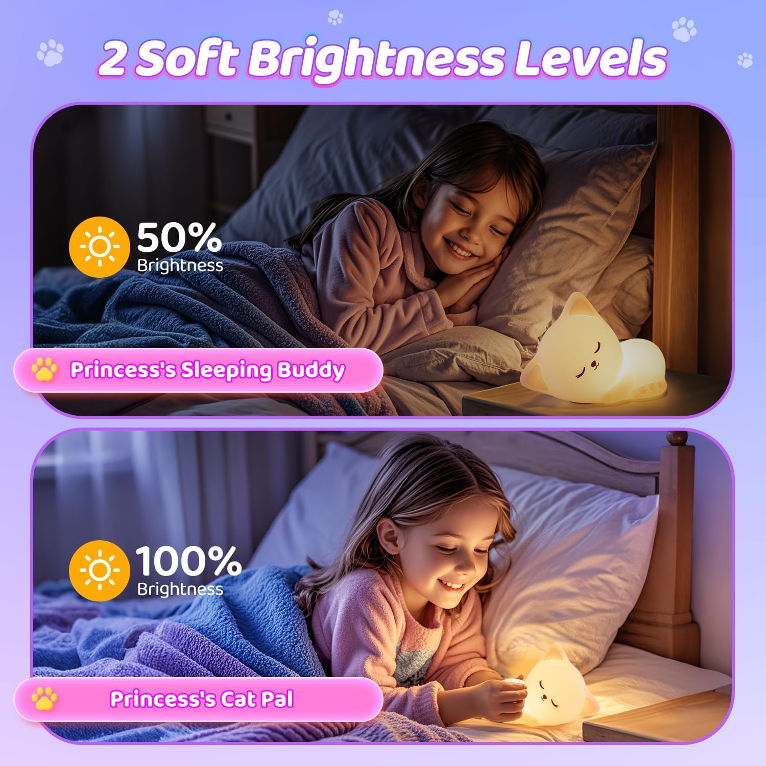 Mubarek dimmable night light with two brightness levels for any need