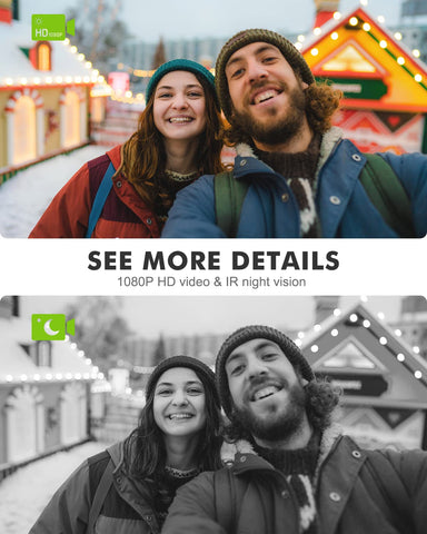 MUBVIEW 1080p wide-angle video delivers sharp footage day and night.