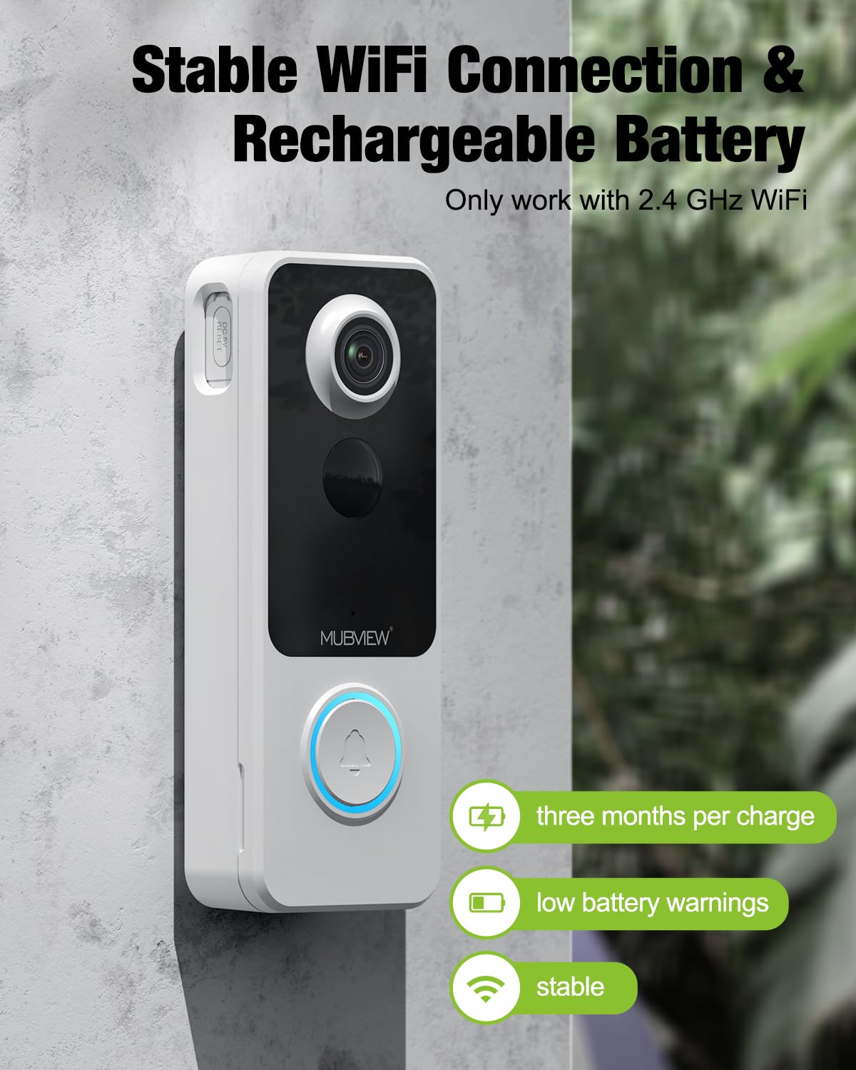 MUBVIEW 1080p video quality for a sharp doorstep view