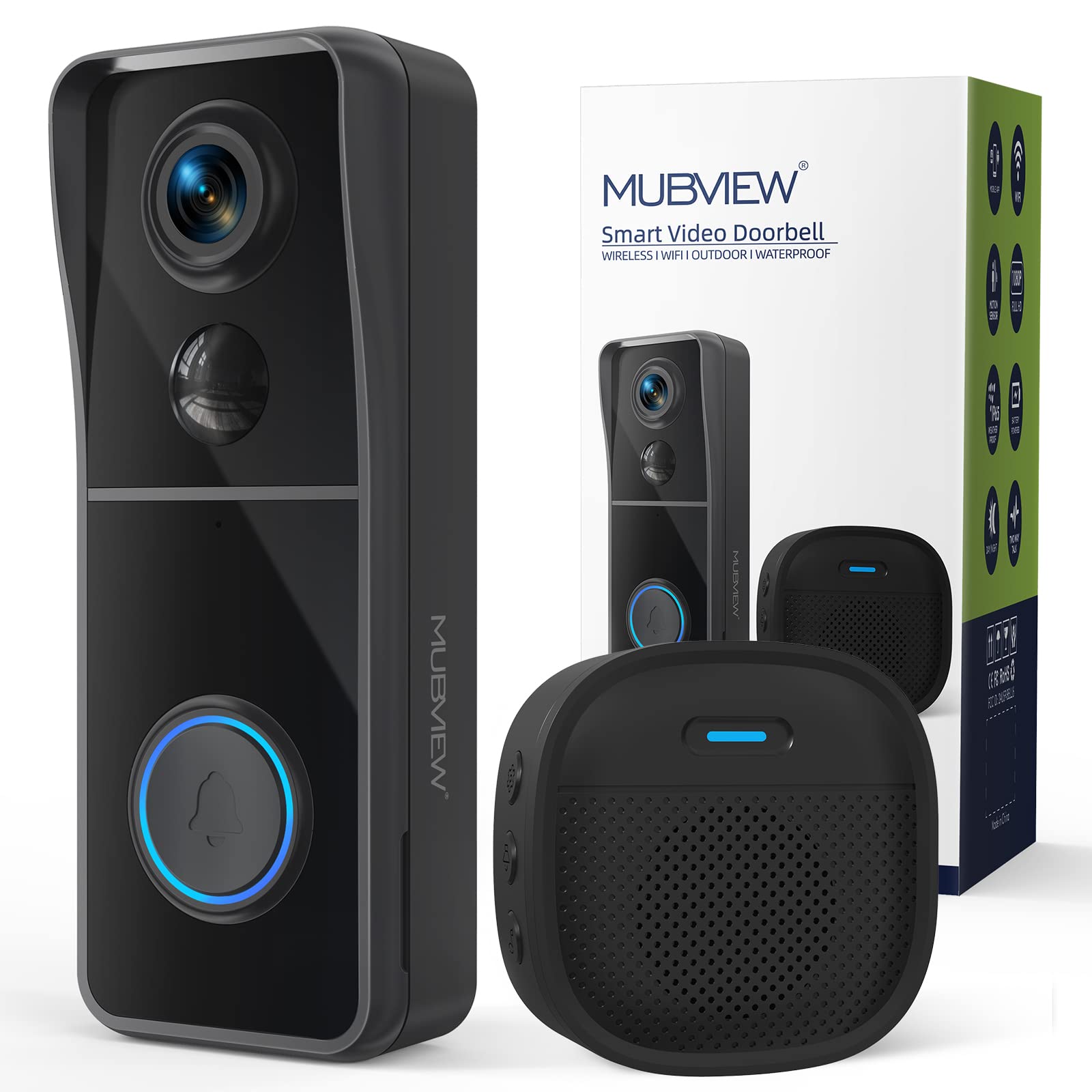 MUBVIEW doorbell camera front view for clear daytime monitoring and visitor awareness.