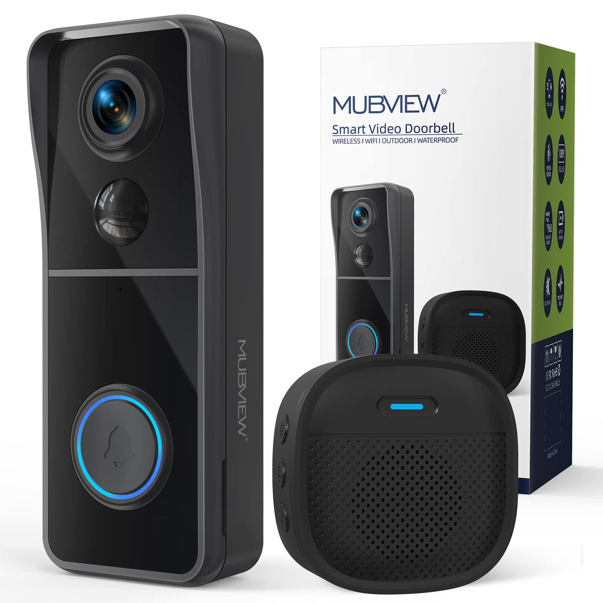 MUBVIEW doorbell camera front view for clear daytime monitoring and visitor awareness.
