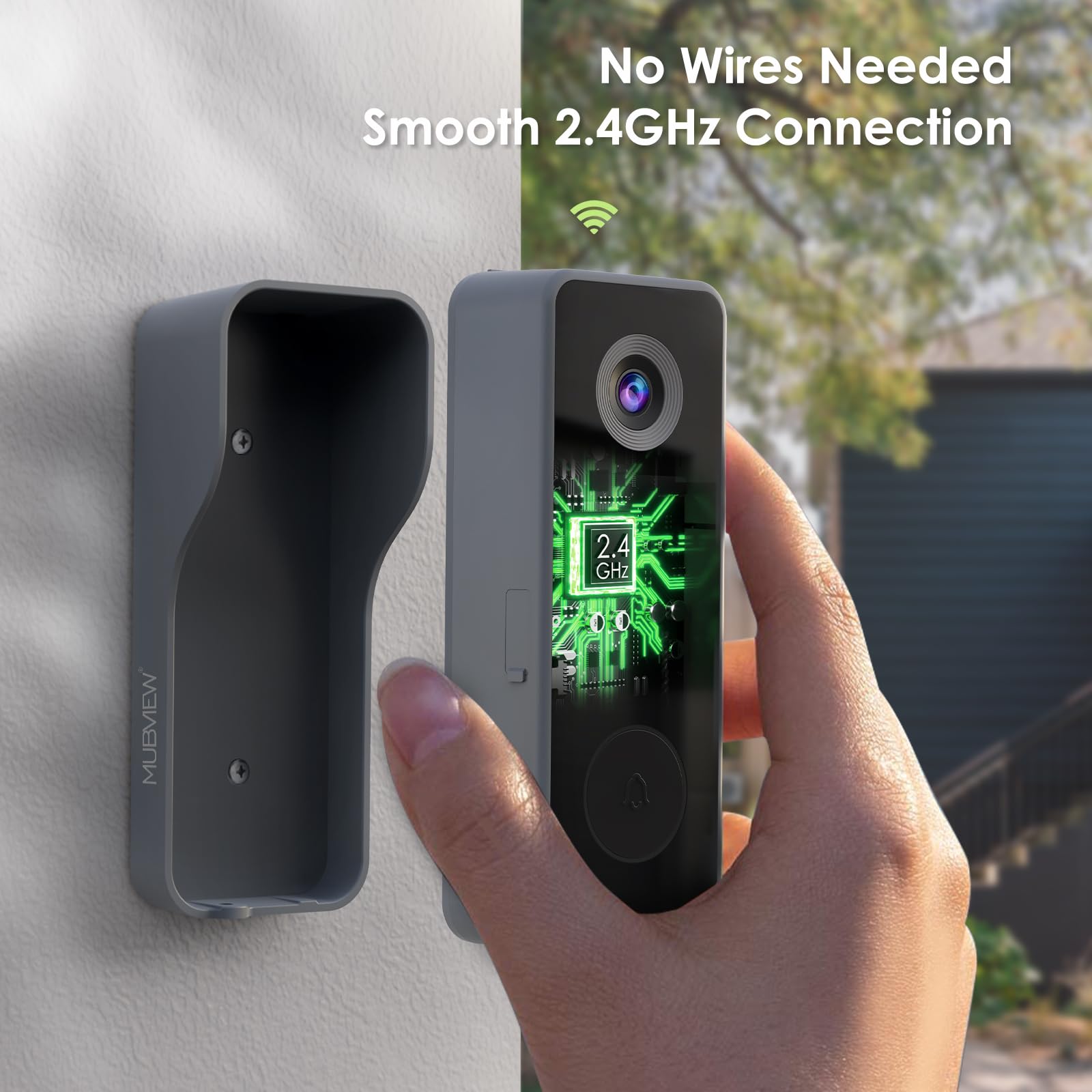 MUBVIEW doorbell chime unit in action delivers audible alerts.