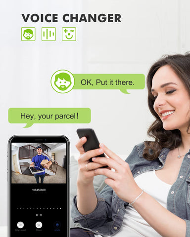MUBVIEW voice changer feature enabling discreet or playful greetings.