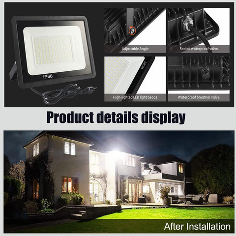 MUCLUD daylight white 6000K flood light for crisp outdoor brightness