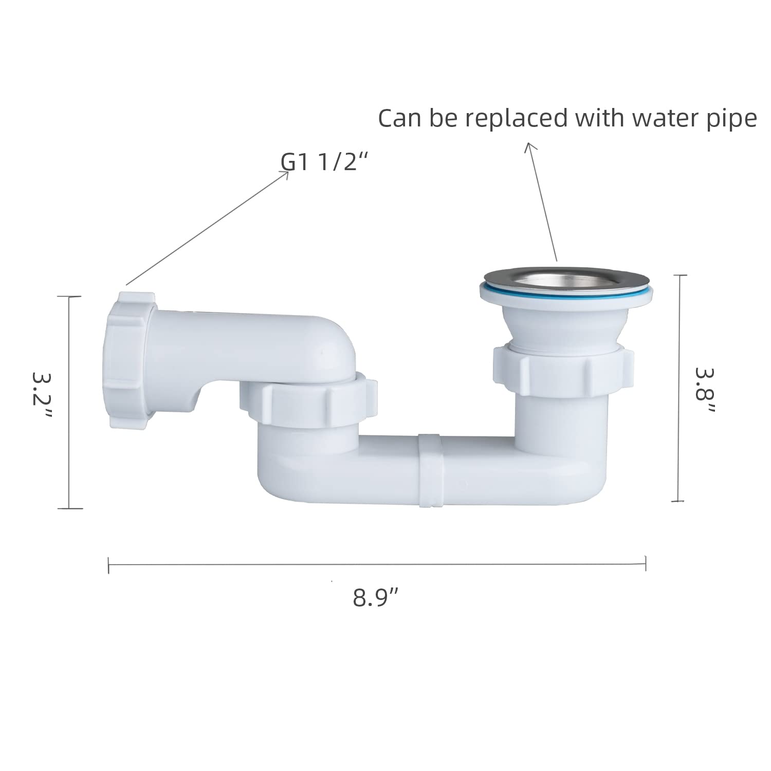 Mucol 40mm waste pipe with compact-fit for upgrades