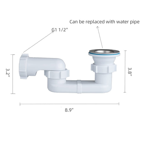Mucol 40mm waste pipe with compact-fit for upgrades