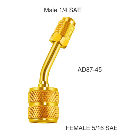 Mudder valve assembly mounted on charging hose suitable for R134a use.