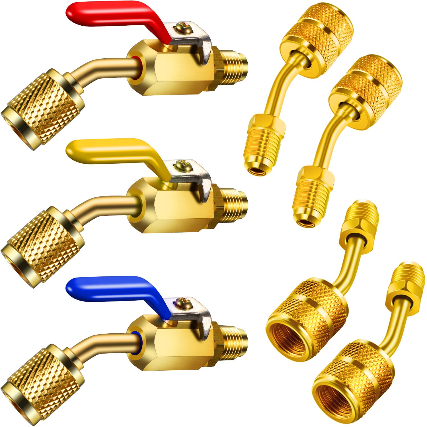 Mudder angled ball valve 45-degree 1/4in fittings for precise shut-off in HVAC.