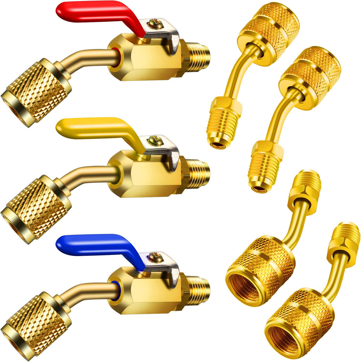 Mudder angled ball valve 45-degree 1/4in fittings for precise shut-off in HVAC.