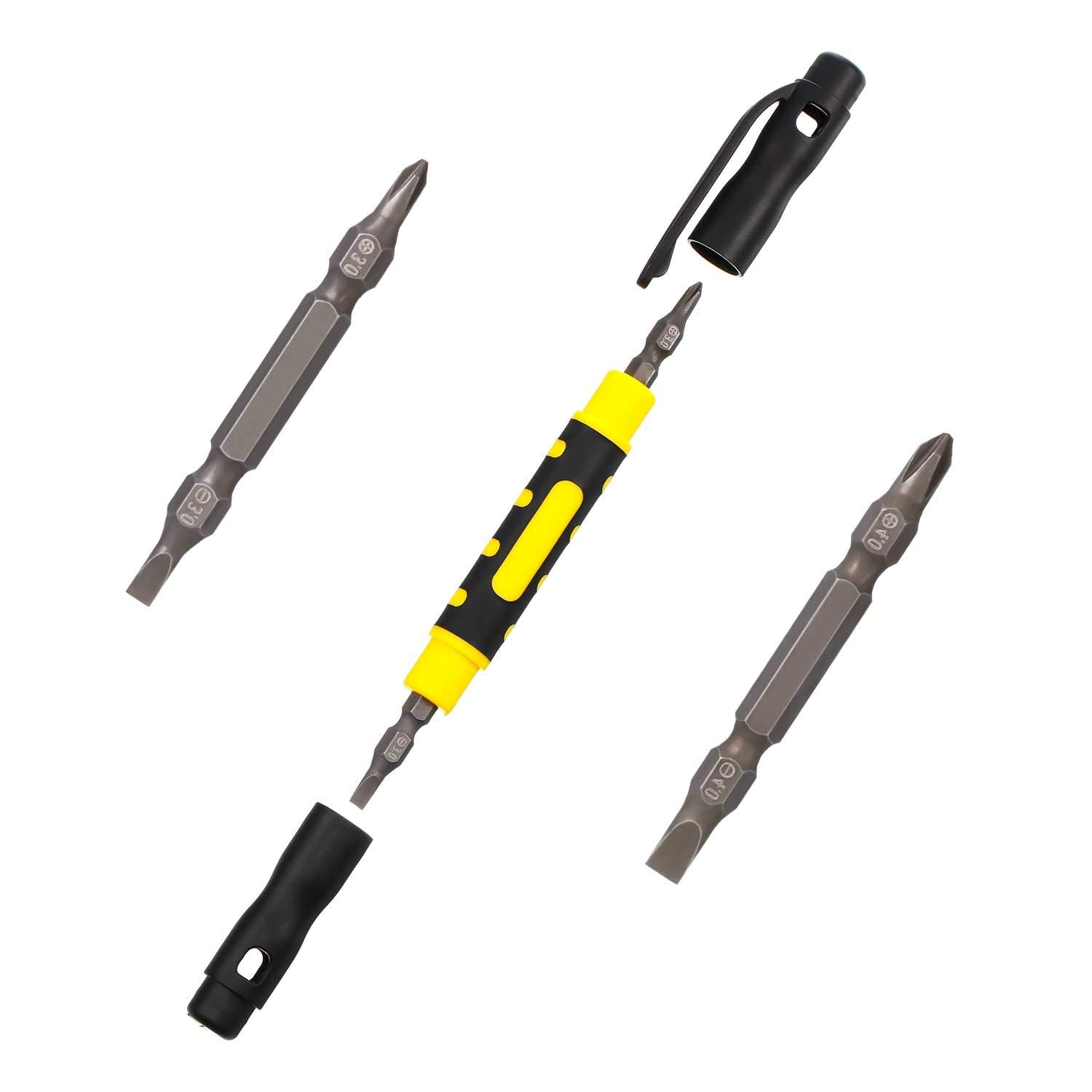 Mudder magnetized tip helps hold small screws during assembly.