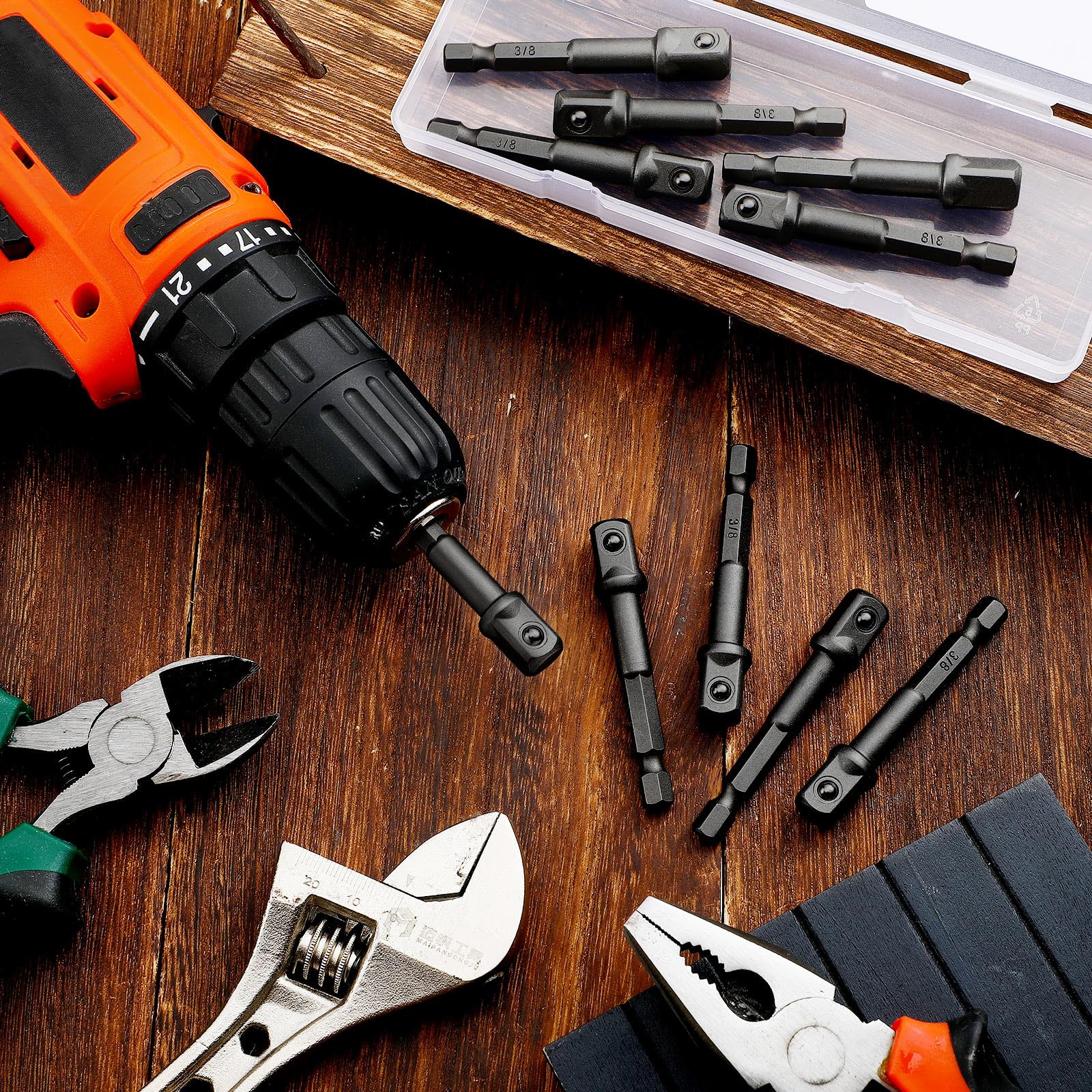 Mudder compact extension is handy for tight spots and tool storage.