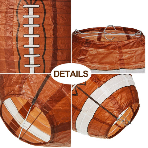 Mudder football lantern made of tissue paper, safe to touch and reusable.