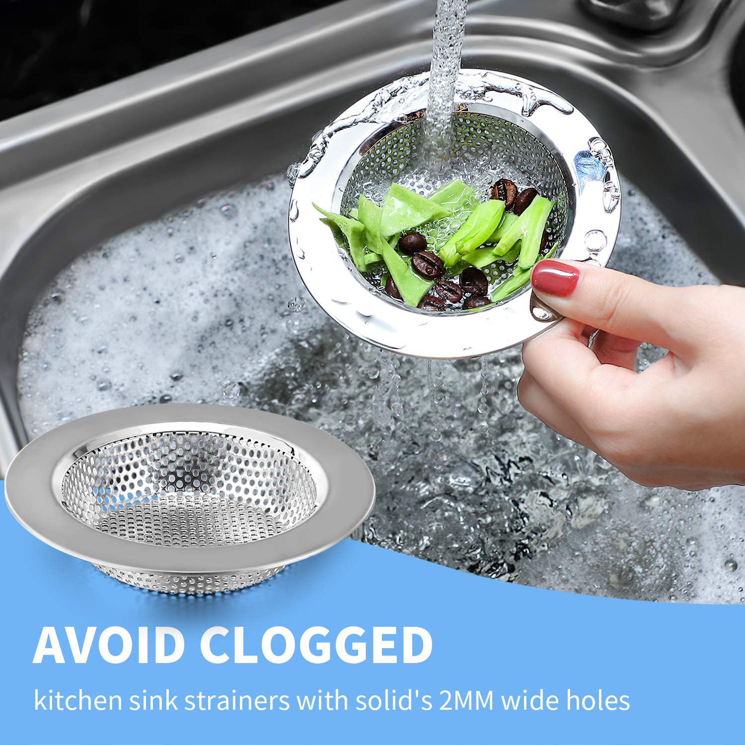Mudder universal drain filter fits many sinks for easier maintenance.