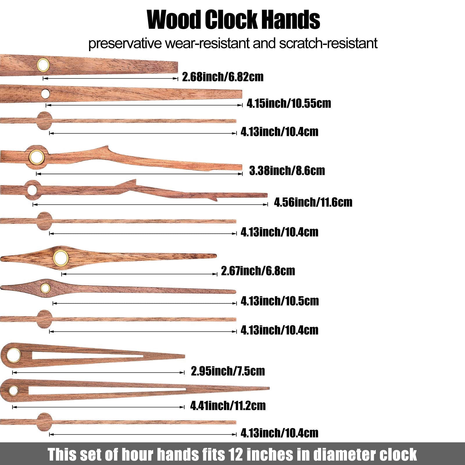 Mudder walnut wood clock hands vintage style for timeless clock restoration