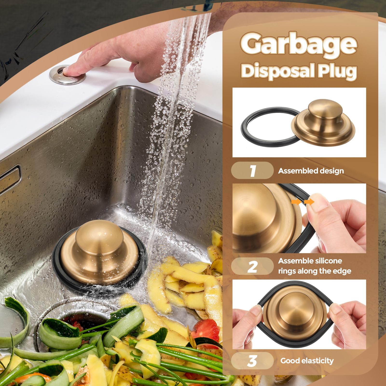 Dishwasher-safe Mudder strainer set with champagne bronze finish for quick cleanup.