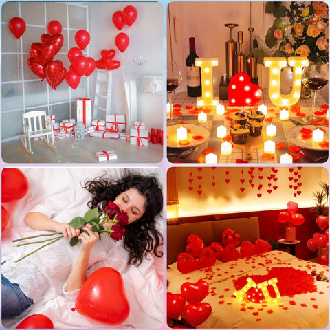 MUDEREK red artificial roses with simple installation accessories included