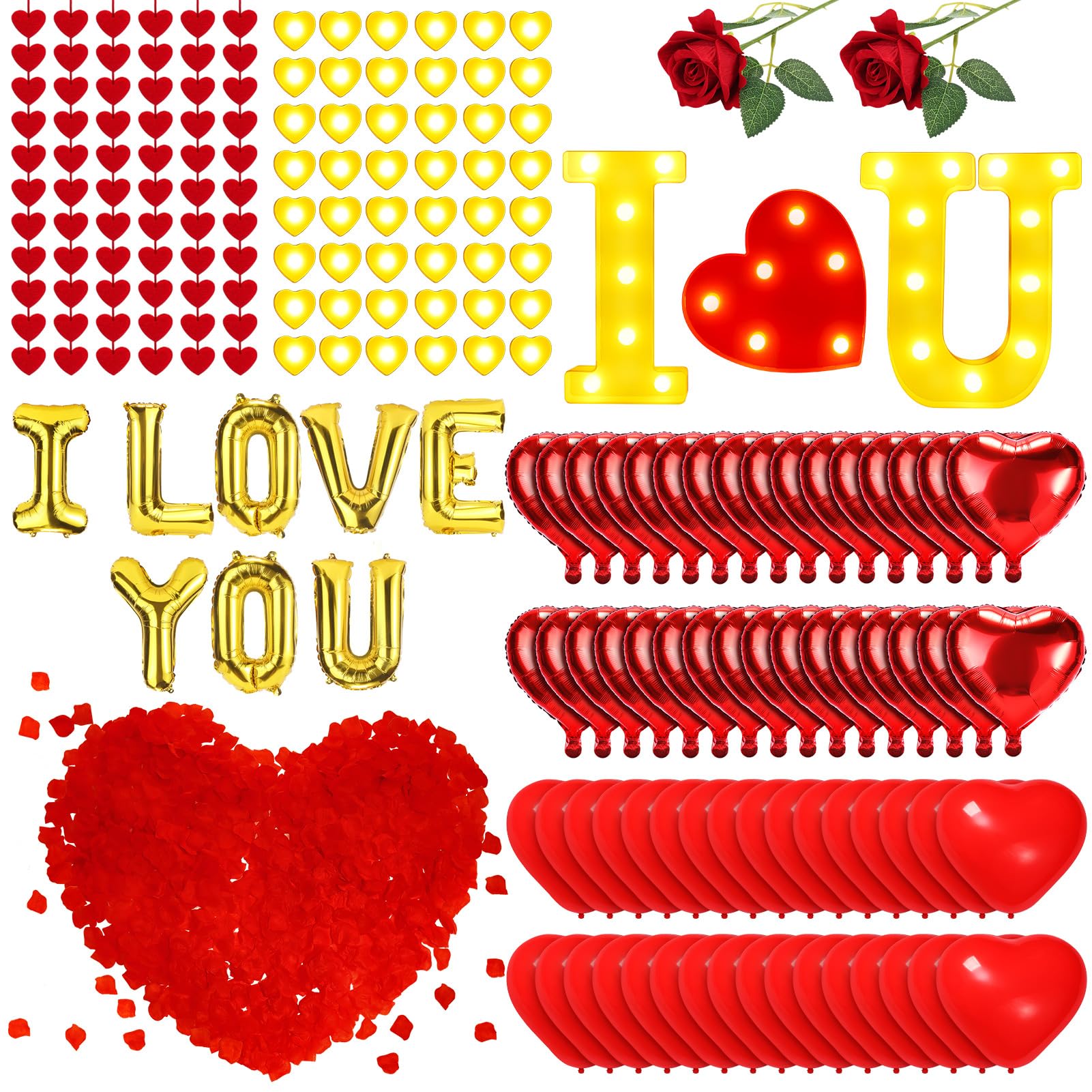 MUDEREK romantic decor kit arranged for an intimate anniversary atmosphere