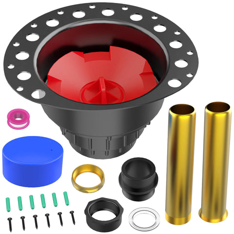 MUDGUD tub drain kit assembly demonstrates universal compatibility with freestanding, floor-mounted and island tubs.