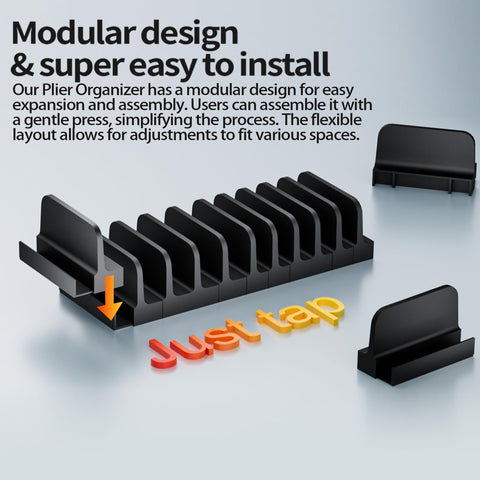 Mudygelay wide and narrow slots fit most pliers, keeping tools sorted and within reach