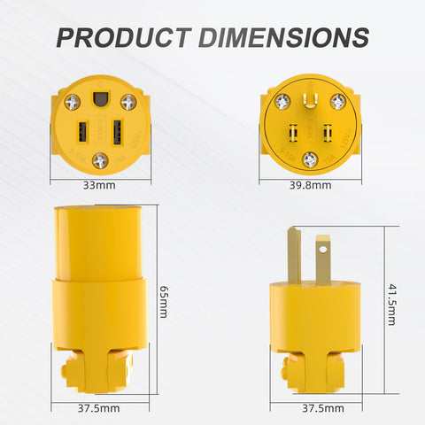 Muelnmey adjustable back clips fit SJT16/14 cords for flexible installations.