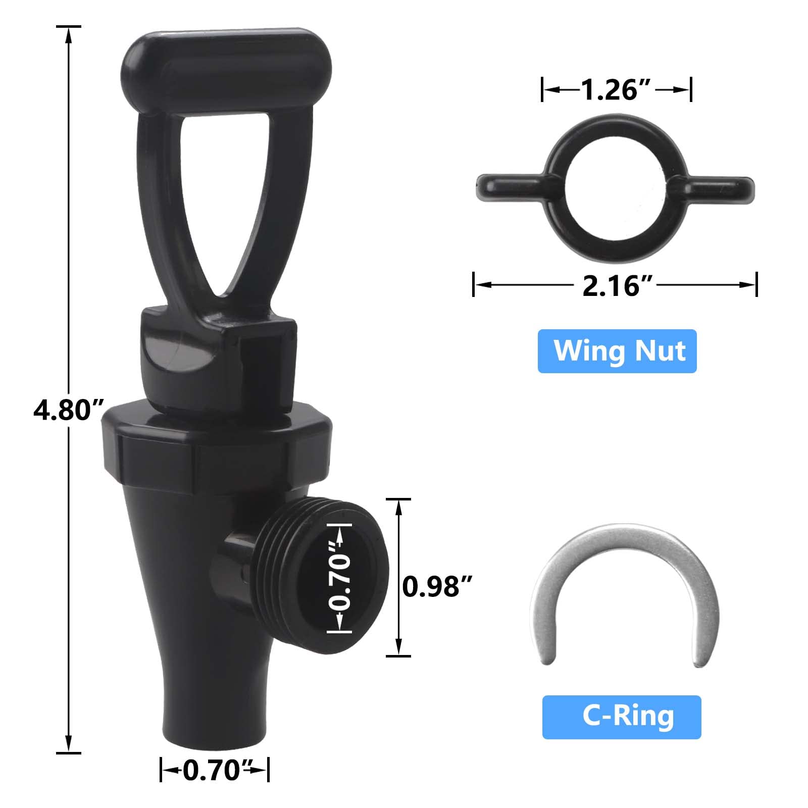 MUGLIO BPA-free food-grade plastic spigot for beverages