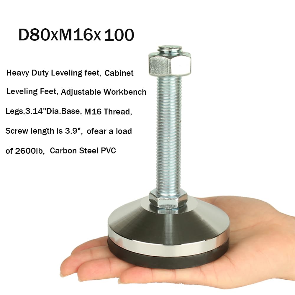 MUHOUZHINANG leveling foot with M16 thread and 100 mm length for easy height adjustment.