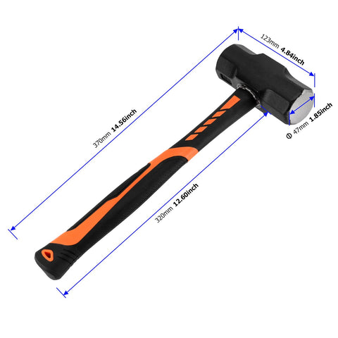 Close-up of MUKCHAP mini sledge hammer head showing robust steel construction