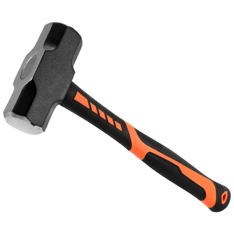 Anti-slip orange and black grip on MUKCHAP sledge hammer for secure use