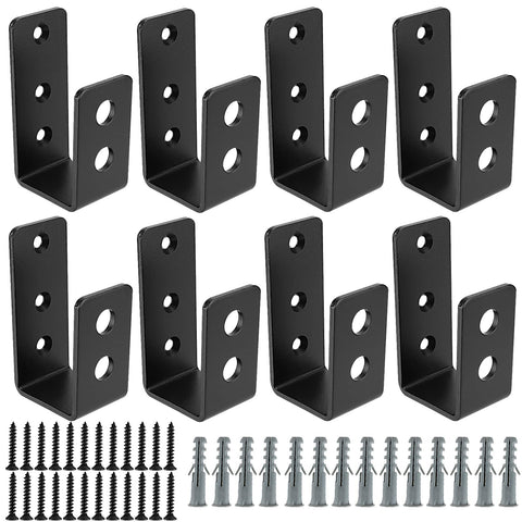 MUKLEI 8-pack door barricade brackets with a clean iron finish for sturdy reinforcement
