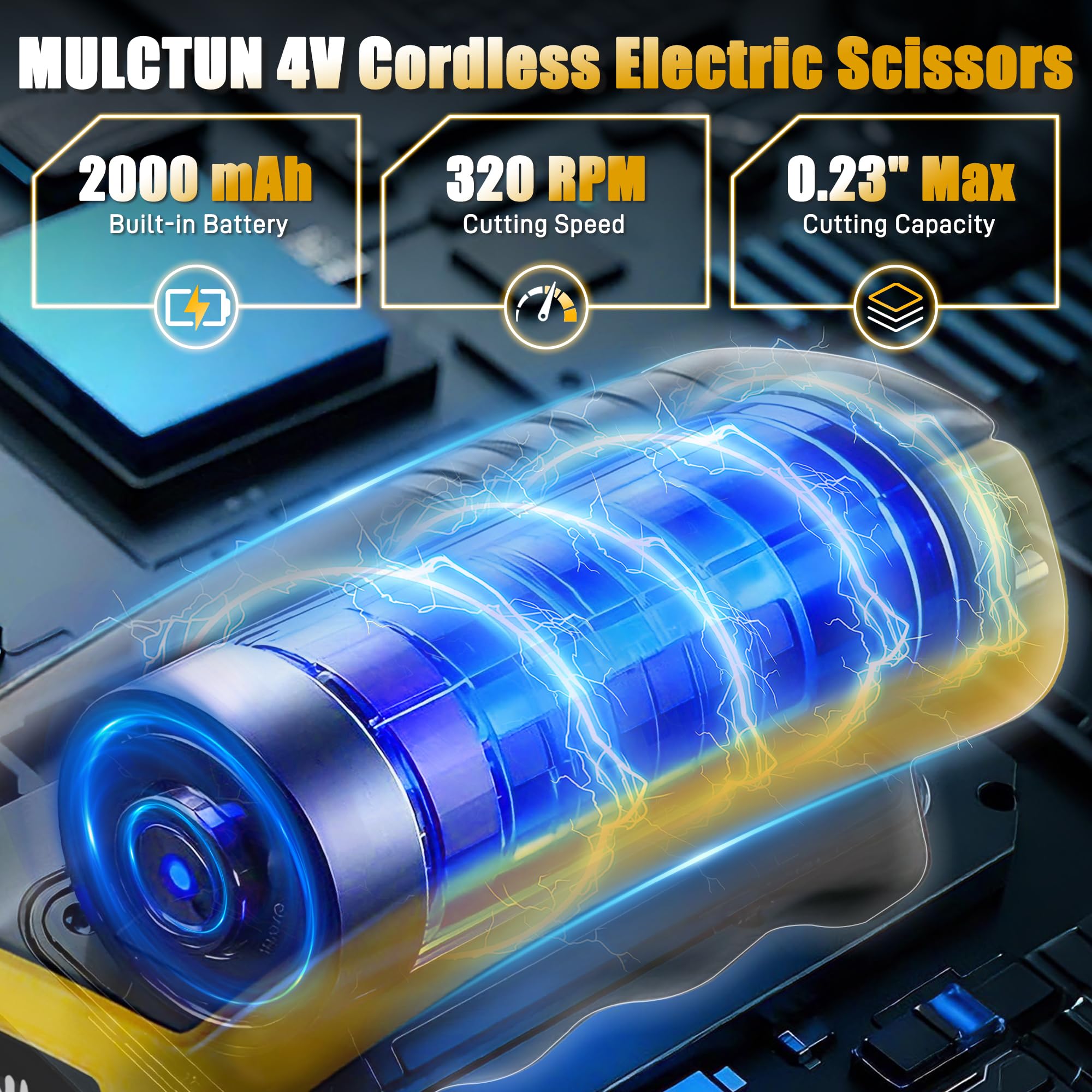 Mulctun safe-start protection prevents accidental activation for controlled cuts.