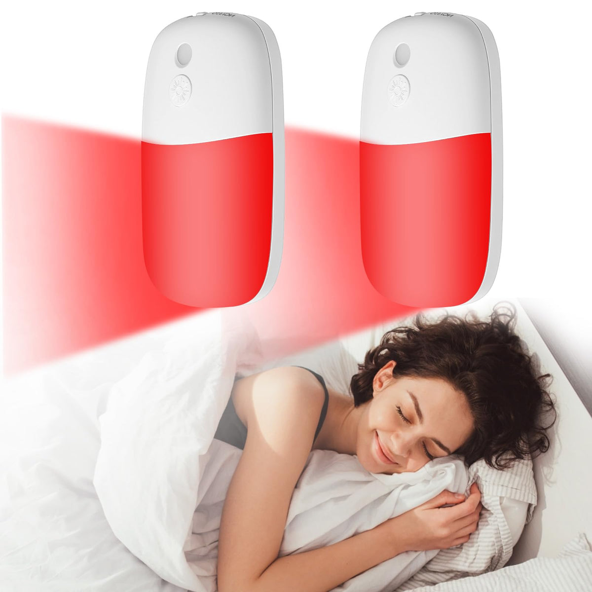 Mulikoya 670nm red light night light with dusk-to-dawn sensor for hands-free hallway visibility