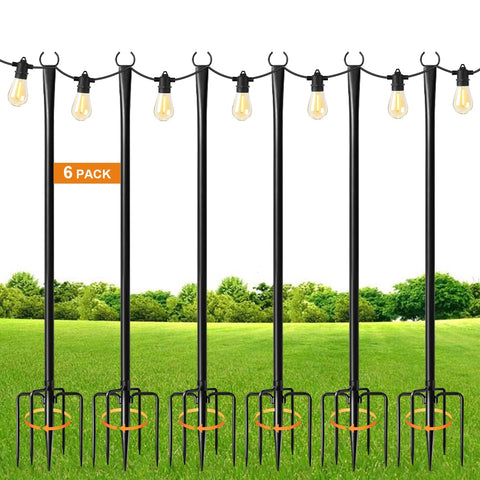 MuliVid 9 ft outdoor light pole with grass spike for stable garden lighting.