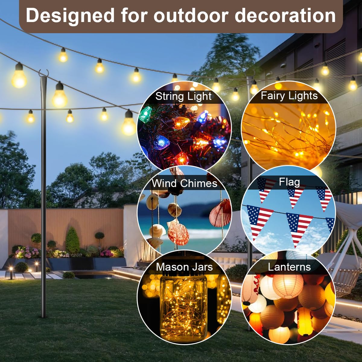 MuliVid adjustable-height pole system lets you tailor spacing for events.