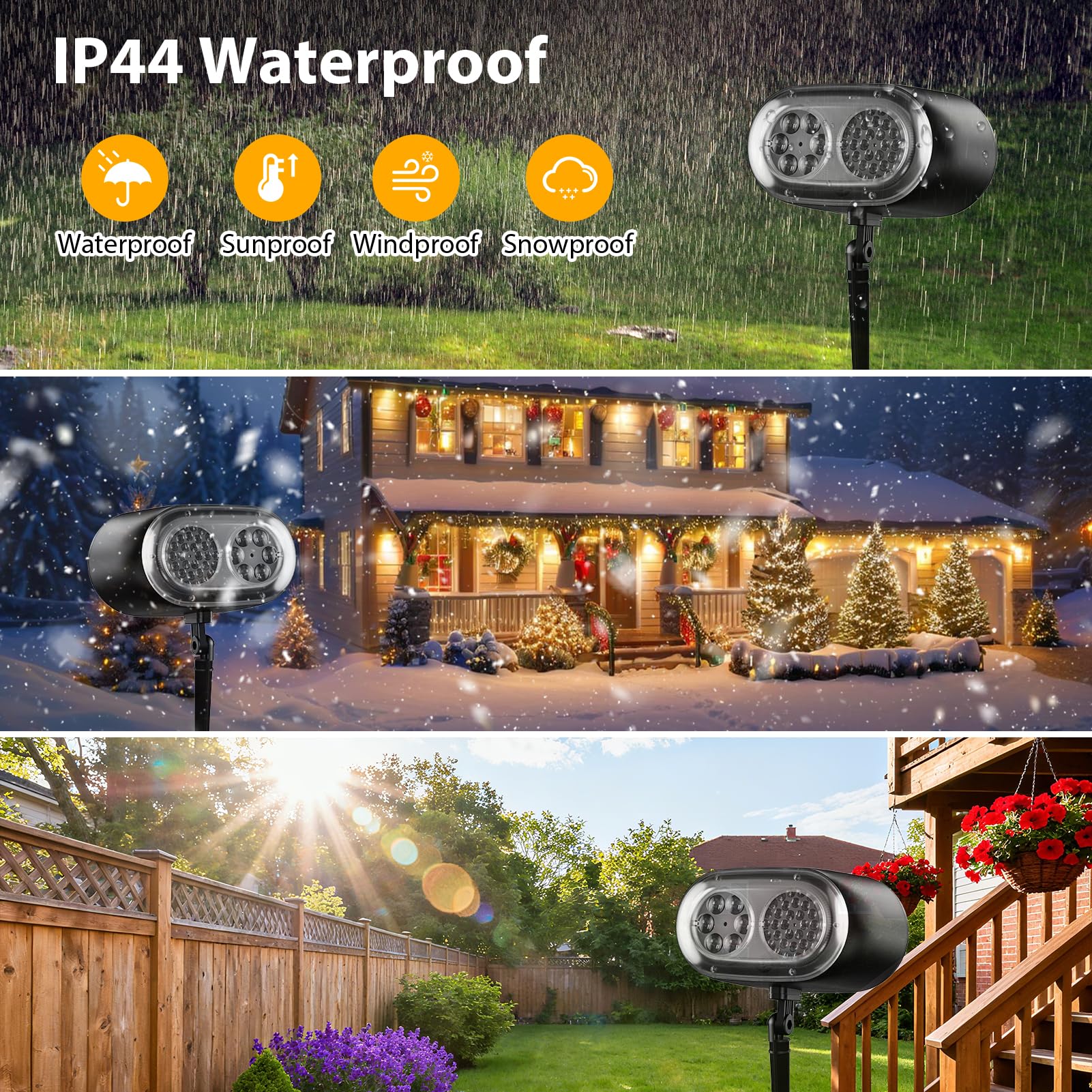 Mulivid wide projection range covers yards up to 32 feet for larger spaces