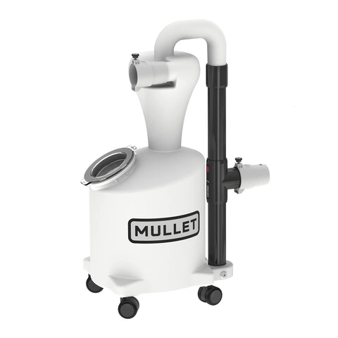 Mullet high speed cyclone dust collector front view showing efficient debris separation