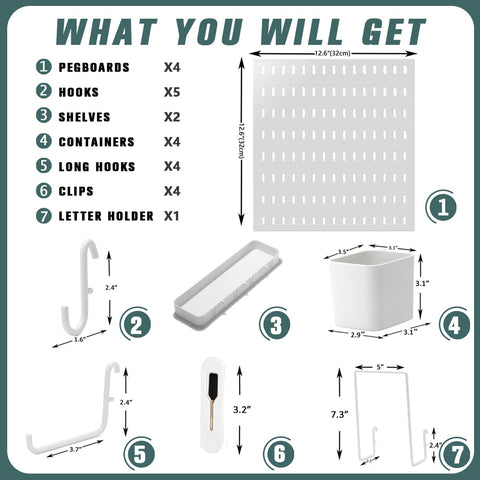 MULSAME pegboard letter holder keeps mail accessible and tidy.