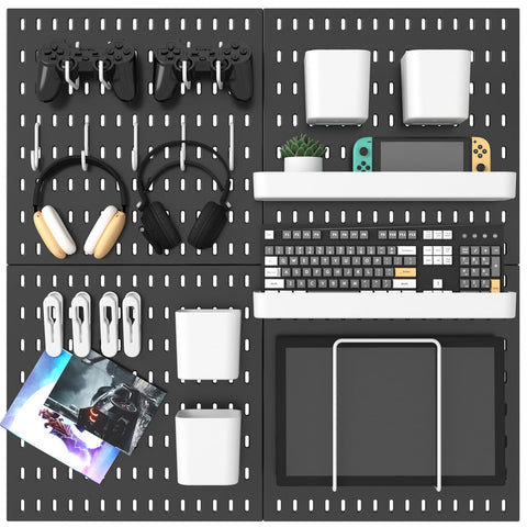 MULSAME pegboard panels form a modular wall organizer for tools and crafts.