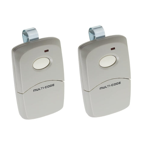 Two-pack Multi-Code 3089 remote for garage door with 300m range.