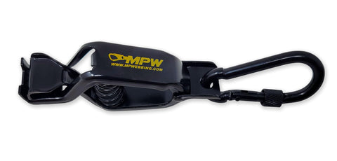 Multipurpose Webbing Inc glove clamp open action highlights quick glove access.