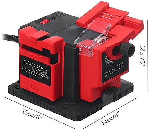 Multitask Sharpener chisel and plane sharpener trims dull blades accurately.