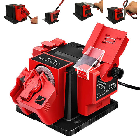 Multitask Sharpener drill sharpening module for precise HSS bit edges in workshops.