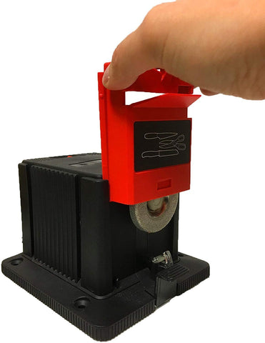Multitask Sharpener durable engineering plastic housing resists wear.
