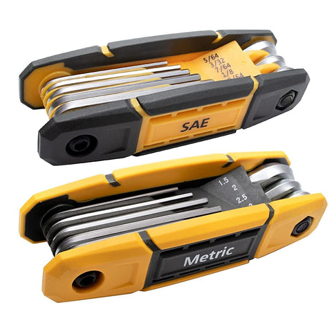 Mulwark 17pcs folding Allen wrench set with angle design for tight-space repairs