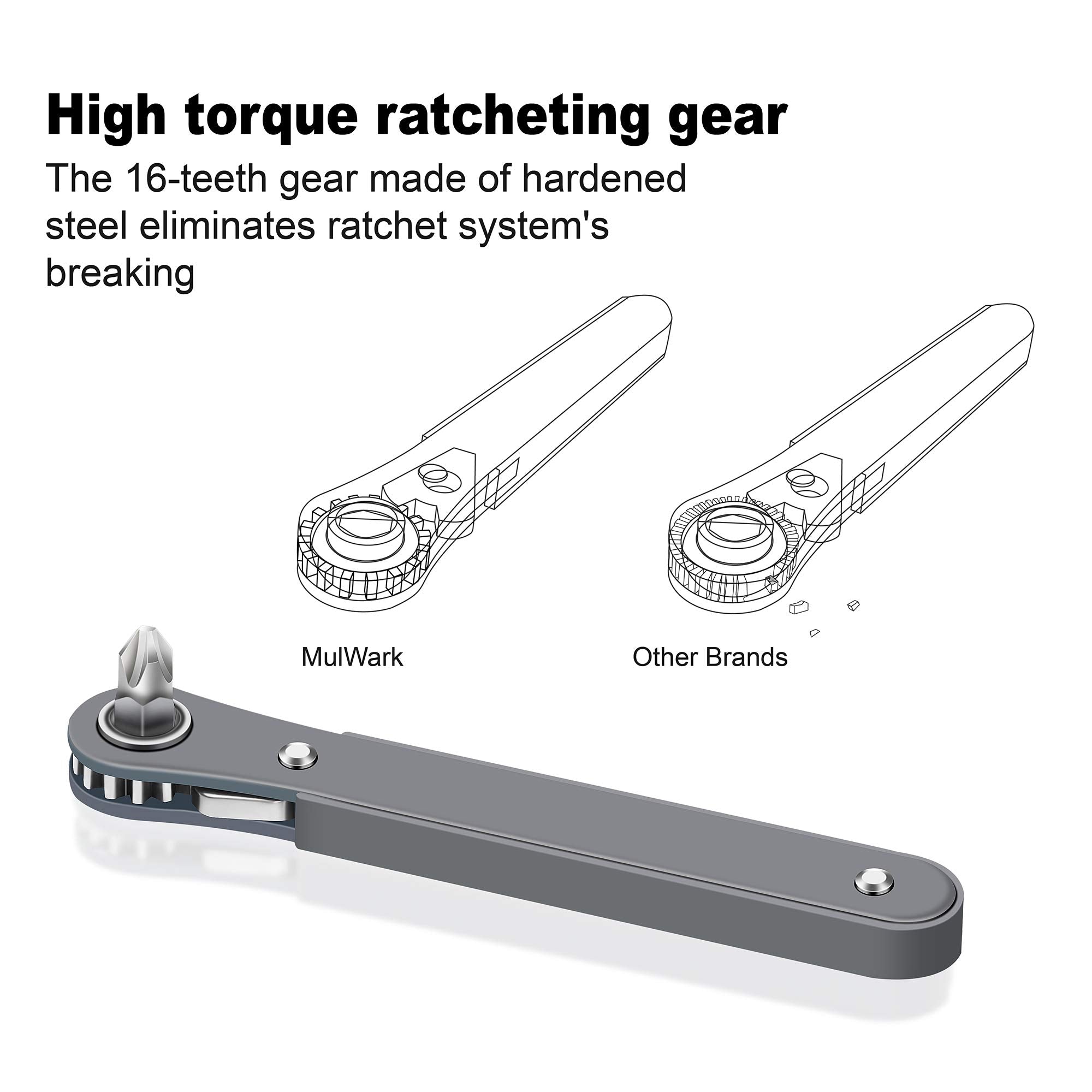 MULWARK 19pc driver bits in CRV6150 steel for versatile projects.