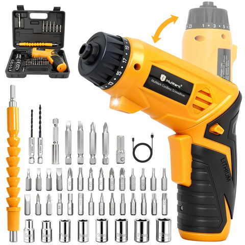 MulWark 4V cordless screwdriver in compact form for easy DIY tasks.