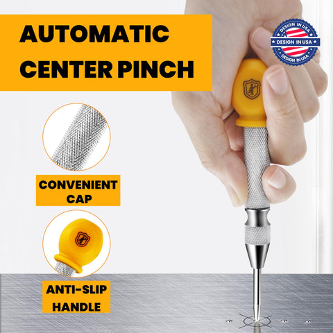 Mulwark 5in automatic center punch palm cap ready for precise marking