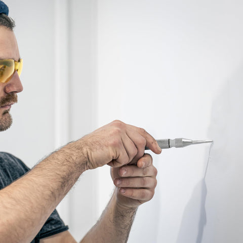Mulwark center punch marks wood cleanly for precise hole starts