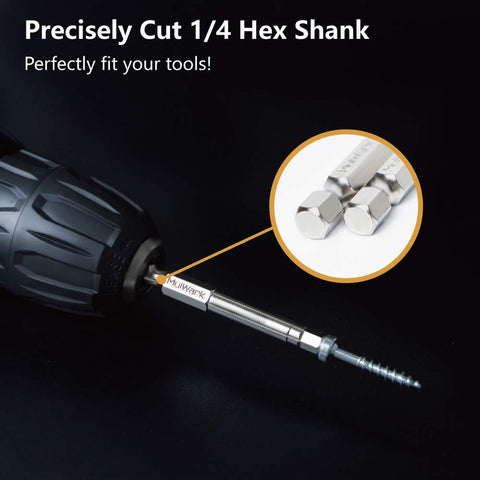 MulWark magnetic tips keep bits secure during driving.