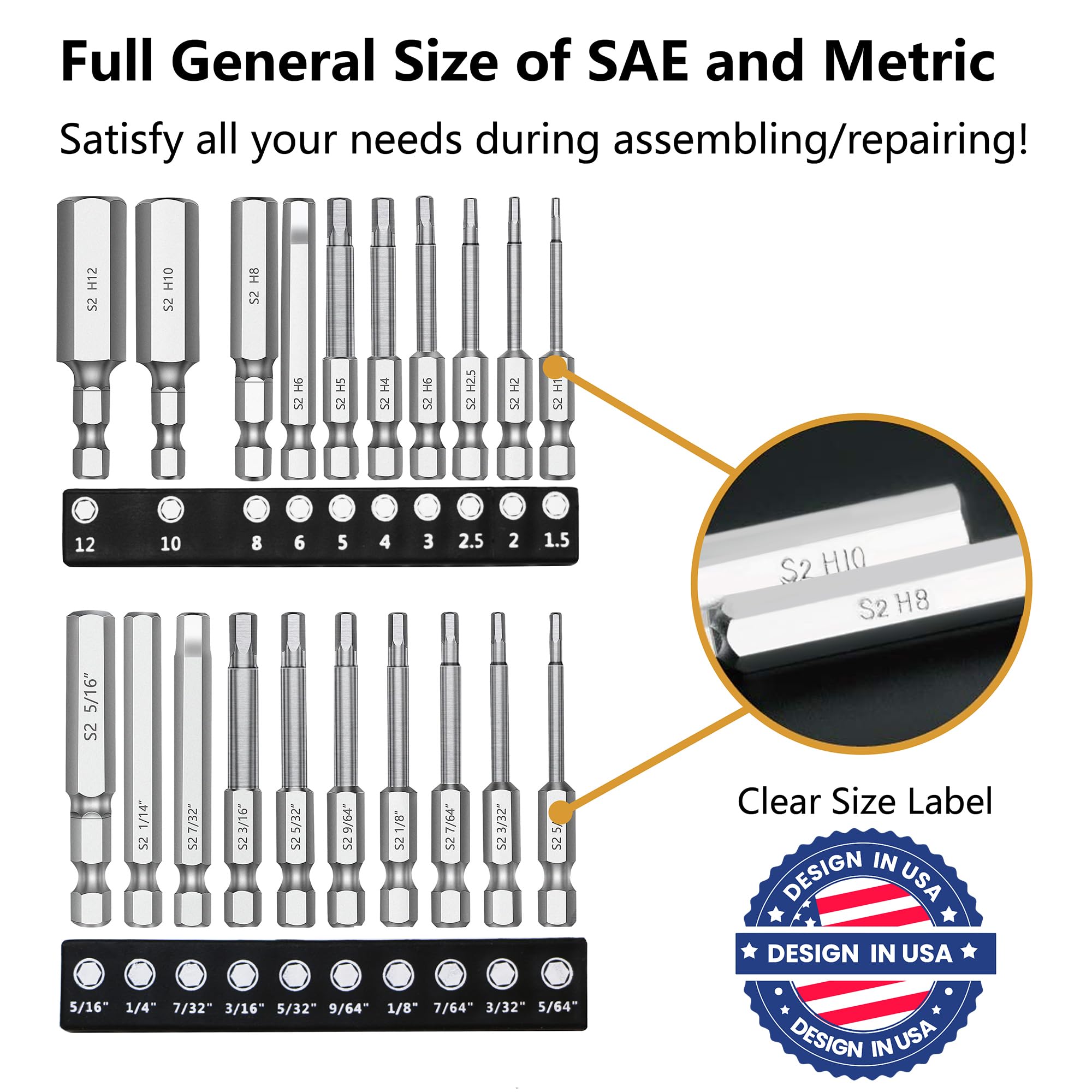 MulWark sae-bits with labeled case for fast, precise fastener fit.