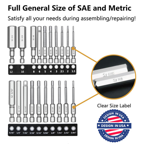 MulWark sae-bits with labeled case for fast, precise fastener fit.